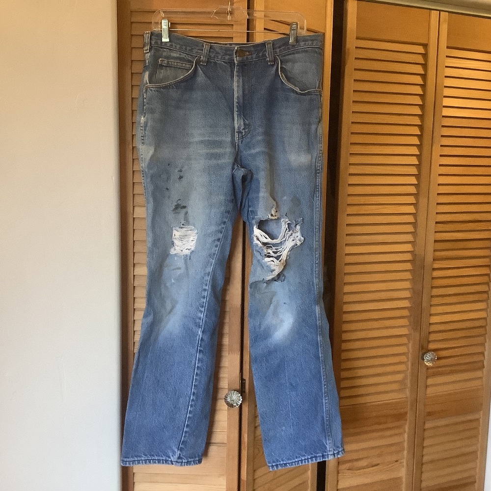 Dickies Branders well used blue denim jeans, 33 X 32